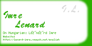 imre lenard business card